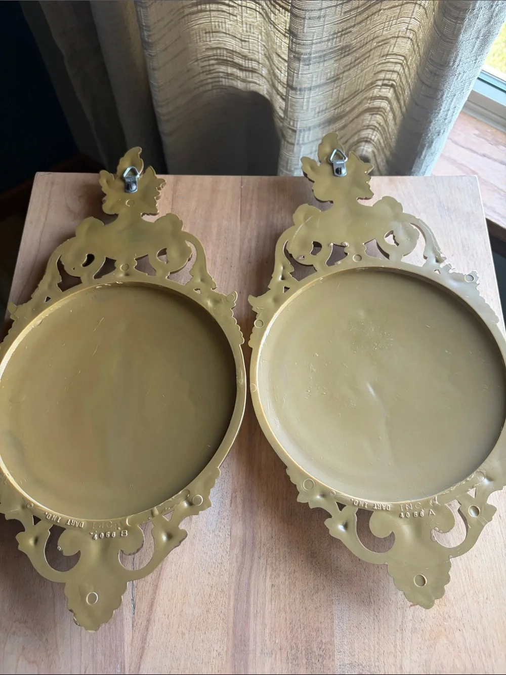 Vintage Dart Industries Neoclassical Gold Wall Plaques- Pair